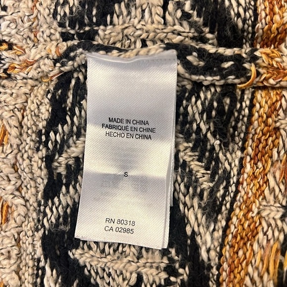 Lucky Brand BoHo Southwestern Aztec Textured, Open Front Cardigan-Pockets, Sz S. - Picture 11 of 13